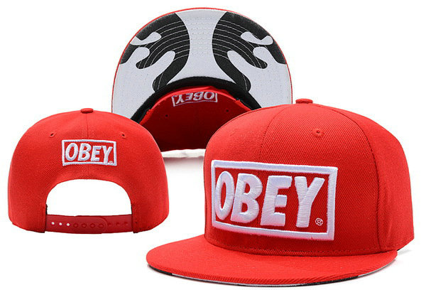 OBEY Red Snapback Hat XDF